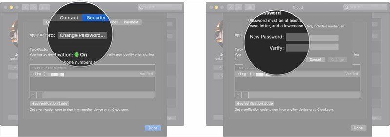 Нажмите Изменить пароль ..., введите свой пароль Mac